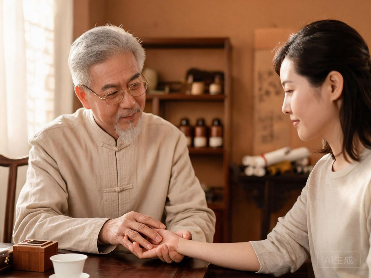医师为患者把脉问诊
