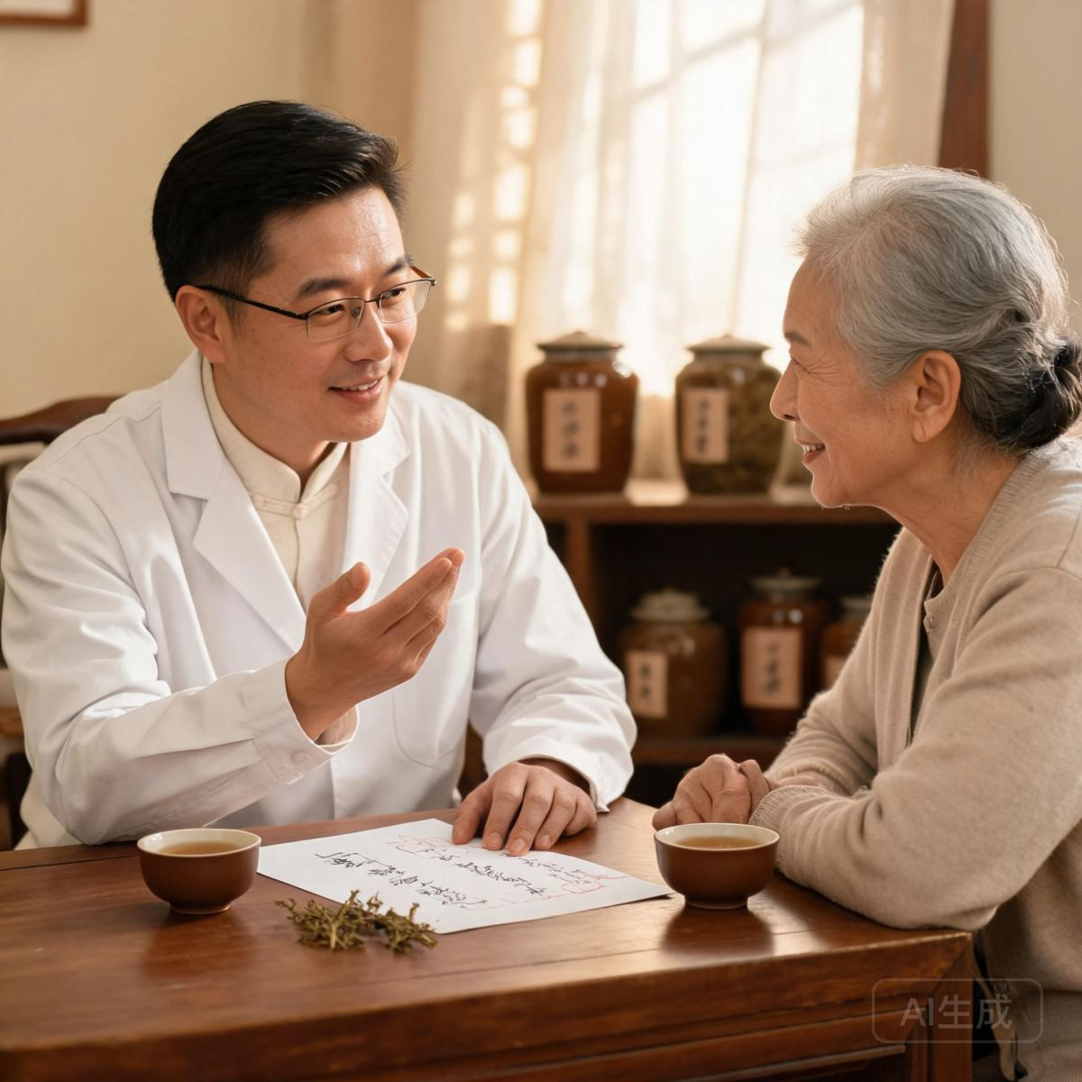 医师与患者亲切交谈