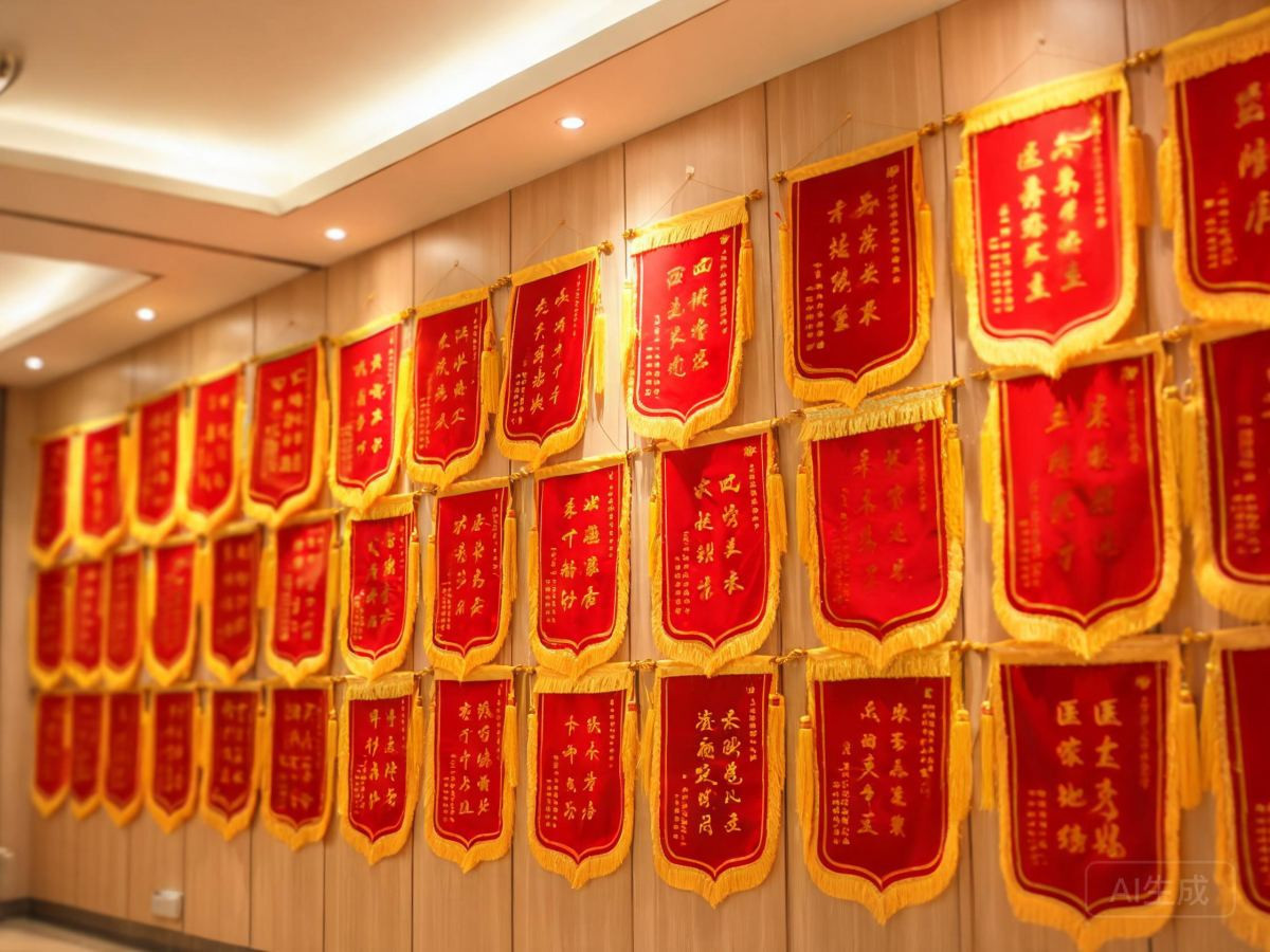 患者赠送锦旗墙